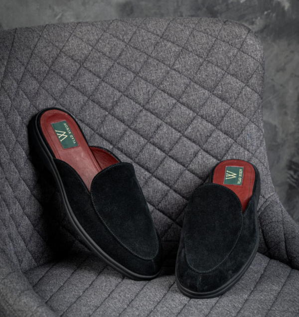 Black Velvet Mules